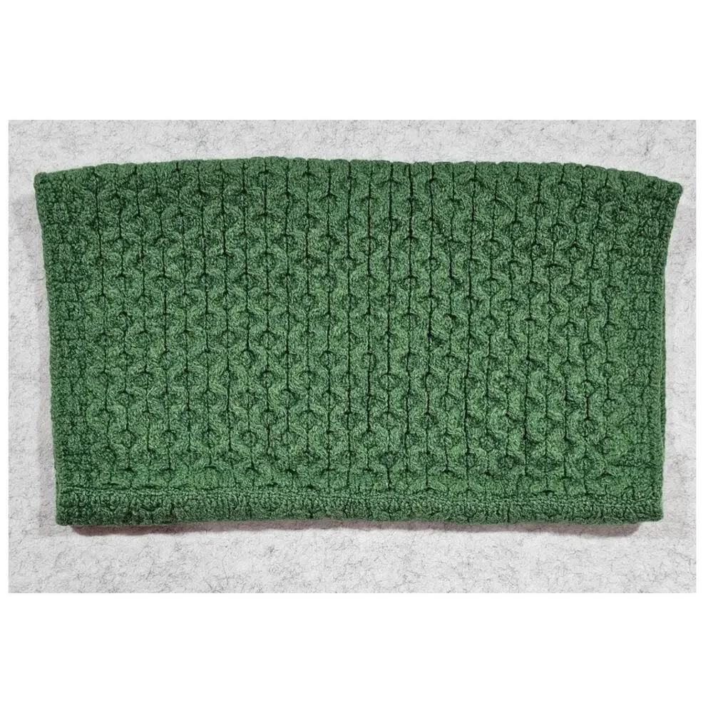 Aran Sweater Market 100% Pure New Wool Neck Warmer Snood Scarf Honeycomb Green - Picture 1 of 5
